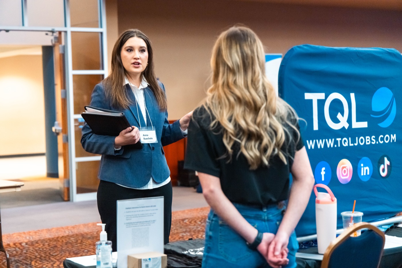 University of Akron student at a career fair